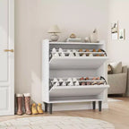 Freestanding Shoe Cabinet – 4 Flip Doors, Adjustable Shelf, Hidden Storage Organizer for Entryway