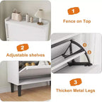 Freestanding Shoe Cabinet – 4 Flip Doors, Adjustable Shelf, Hidden Storage Organizer for Entryway