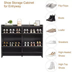Freestanding Shoe Cabinet – 4 Flip Doors, Adjustable Shelf, Hidden Storage Organizer for Entryway