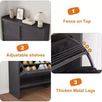 Freestanding Shoe Cabinet – 4 Flip Doors, Adjustable Shelf, Hidden Storage Organizer for Entryway