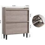 Freestanding Shoe Cabinet – 4 Flip Doors, Adjustable Shelf, Hidden Storage Organizer for Entryway