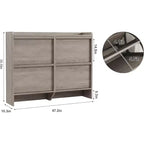 Freestanding Shoe Cabinet – 4 Flip Doors, Adjustable Shelf, Hidden Storage Organizer for Entryway