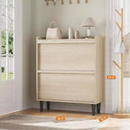 Freestanding Shoe Cabinet – 4 Flip Doors, Adjustable Shelf, Hidden Storage Organizer for Entryway