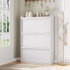 Freestanding Shoe Cabinet – 4 Flip Doors, Adjustable Shelf, Hidden Storage Organizer for Entryway