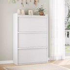 Freestanding Shoe Cabinet – 4 Flip Doors, Adjustable Shelf, Hidden Storage Organizer for Entryway
