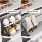 Freestanding Shoe Cabinet – 4 Flip Doors, Adjustable Shelf, Hidden Storage Organizer for Entryway