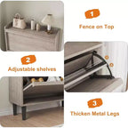 Freestanding Shoe Cabinet – 4 Flip Doors, Adjustable Shelf, Hidden Storage Organizer for Entryway