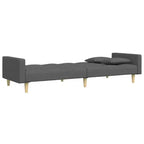 2-Seater Sofa Bed with Footstool – Convertible, Adjustable Backrests, Polyester Fabric