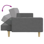 2-Seater Sofa Bed with Footstool – Convertible, Adjustable Backrests, Polyester Fabric