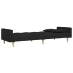 2-Seater Sofa Bed with Footstool – Convertible, Adjustable Backrests, Polyester Fabric
