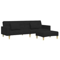 2-Seater Sofa Bed with Footstool – Convertible, Adjustable Backrests, Polyester Fabric