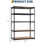 Heavy Duty Garage Storage Shelves – 5 Tiers, 2000 LBS Capacity, Adjustable Metal Shelving Unit