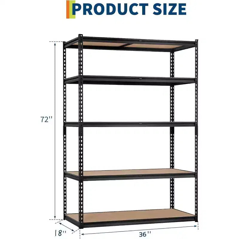 Heavy Duty Garage Storage Shelves – 5 Tiers, 2000 LBS Capacity, Adjustable Metal Shelving Unit