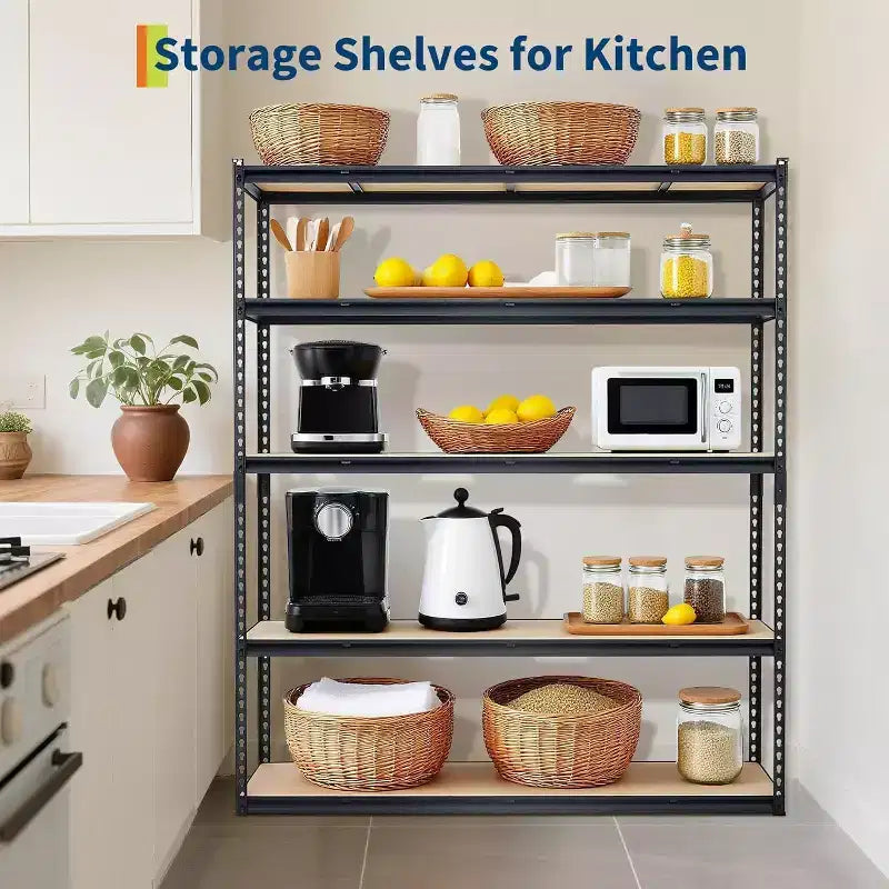 Heavy Duty Garage Storage Shelves – 5 Tiers, 2000 LBS Capacity, Adjustable Metal Shelving Unit