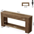 Narrow Wooden Long Console Table – Rustic Brown, Sofa Table for Entryway, Living Room & Foyer