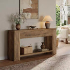 Narrow Wooden Long Console Table – Rustic Brown, Sofa Table for Entryway, Living Room & Foyer