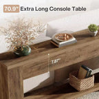 Narrow Wooden Long Console Table – Rustic Brown, Sofa Table for Entryway, Living Room & Foyer