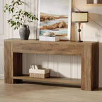 Narrow Wooden Long Console Table – Rustic Brown, Sofa Table for Entryway, Living Room & Foyer