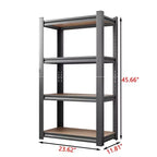 4-Layer Black Storage Rack – Adjustable Height, Wooden Shelf for Kitchen & Garage