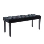 Modern Velvet Tufted Dining Bench – Cushioned Seat, Upholstered Ottoman for Dining Room & Bedroom