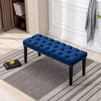 Modern Velvet Tufted Dining Bench – Cushioned Seat, Upholstered Ottoman for Dining Room & Bedroom