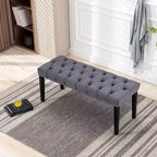 Modern Velvet Tufted Dining Bench – Cushioned Seat, Upholstered Ottoman for Dining Room & Bedroom