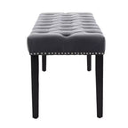 Modern Velvet Tufted Dining Bench – Cushioned Seat, Upholstered Ottoman for Dining Room & Bedroom