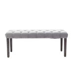 Modern Velvet Tufted Dining Bench – Cushioned Seat, Upholstered Ottoman for Dining Room & Bedroom