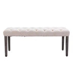 Modern Velvet Tufted Dining Bench – Cushioned Seat, Upholstered Ottoman for Dining Room & Bedroom