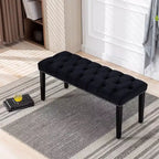 Modern Velvet Tufted Dining Bench – Cushioned Seat, Upholstered Ottoman for Dining Room & Bedroom