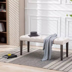 Okak Modern Velvet Tufted Design Dining Bench with Cushioned Seat,Upholstered Footrest Accent Ottoman for Dining Room,Bedroom