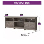 Farmhouse TV Stand with LED Entertainment Center – Storage Cabinets, Open Shelves & Adjustable Shelf