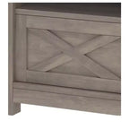Farmhouse TV Stand with LED Entertainment Center – Storage Cabinets, Open Shelves & Adjustable Shelf