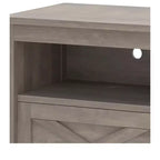 Farmhouse TV Stand with LED Entertainment Center – Storage Cabinets, Open Shelves & Adjustable Shelf