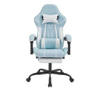 MAYEERTY Gaming Chair, Computer Chair, Ergonomic Chair with Footrest Lumbar Backrest for Living Room Blue