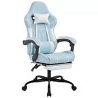 Ergonomic Gaming Chair – Footrest, Lumbar Backrest, Blue, for Living Room & Office