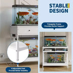 Fish Tank Stand – Outlets, Storage Drawers, Height Adjustable Feet, White, High Capacity