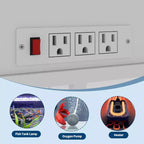 Fish Tank Stand – Outlets, Storage Drawers, Height Adjustable Feet, White, High Capacity