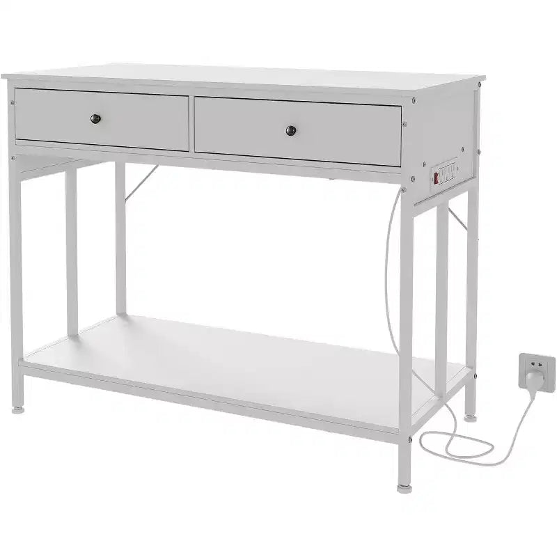 Fish Tank Stand – Outlets, Storage Drawers, Height Adjustable Feet, White, High Capacity