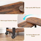 360° Rotating Side Table – Charging Station, Mobile End Table with Wheels & Storage