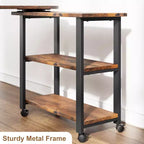 360° Rotating Side Table – Charging Station, Mobile End Table with Wheels & Storage