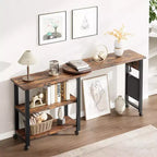 360° Rotating Side Table – Charging Station, Mobile End Table with Wheels & Storage