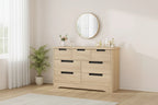 7-Drawer Dresser with Embedded Handles, Modern Wood Chest of Drawers for Bedroom, Nursery, Living Room, Easy Assembly, Anti-Tip Safety