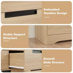 7-Drawer Dresser with Embedded Handles, Modern Wood Chest of Drawers for Bedroom, Nursery, Living Room, Easy Assembly, Anti-Tip Safety