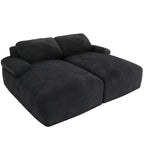Oversized Double Chaise Lounge Sofa – Corduroy, Deep Seat, Loveseat Sleeper with Pillows