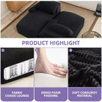Oversized Double Chaise Lounge Sofa – Corduroy, Deep Seat, Loveseat Sleeper with Pillows