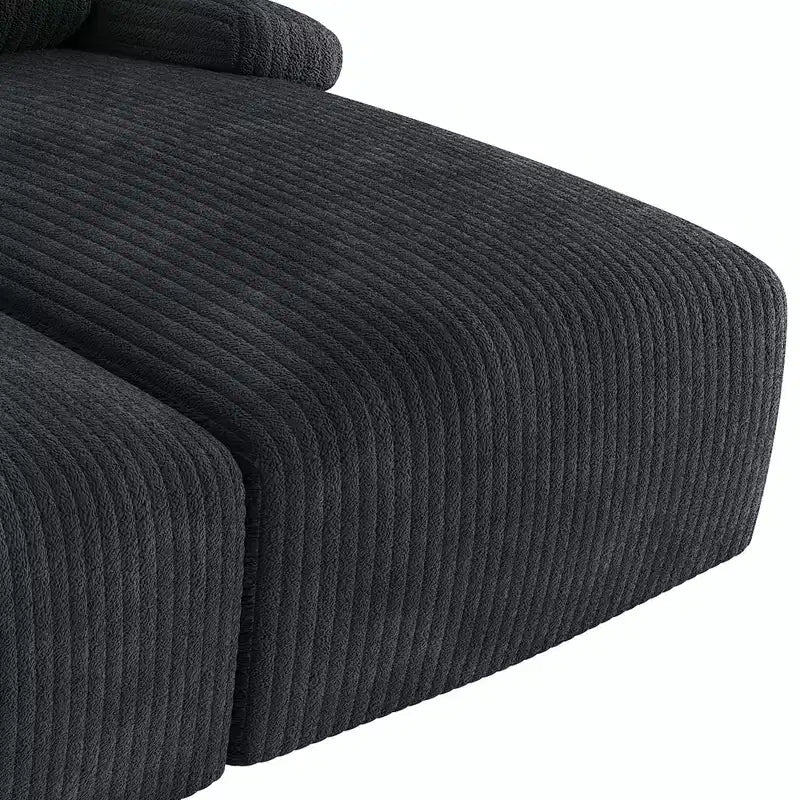 Oversized Double Chaise Lounge Cloud Sofa – Corduroy, Deep Seat, Loveseat Sleeper with Pillows
