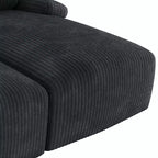 Oversized Double Chaise Lounge Sofa – Corduroy, Deep Seat, Loveseat Sleeper with Pillows