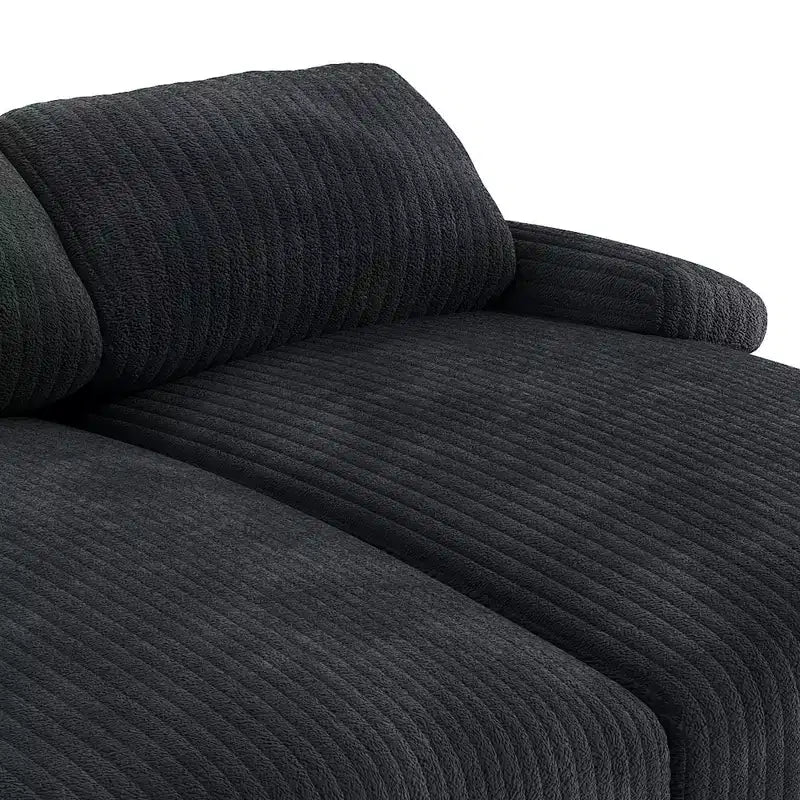 Oversized Double Chaise Lounge Cloud Sofa – Corduroy, Deep Seat, Loveseat Sleeper with Pillows