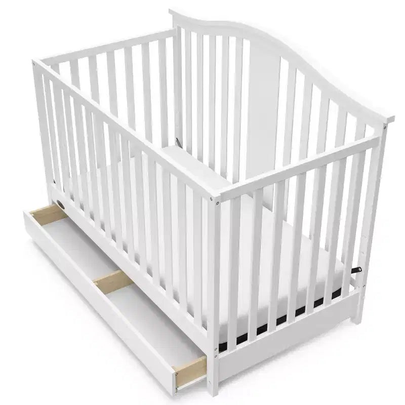 Solano 4-in-1 Convertible Crib with Drawer – Grows with Baby, Nursery Essential